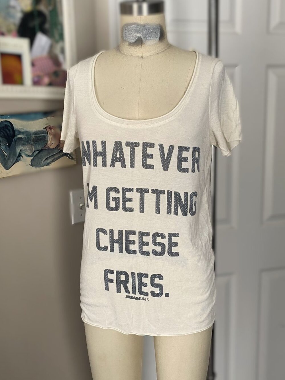 VINTAGE Y2K Mean Girls *I'm Gettin Fries* Tissue thin T-Shirt *X-SMALL* B138